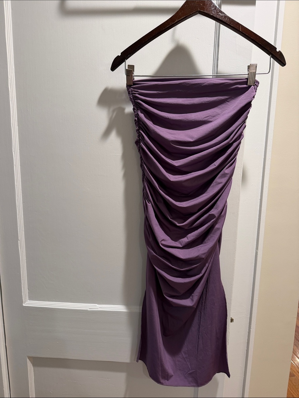 BECCA Purple Ruched Swim Coverup Skirt